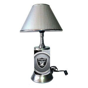 Las Vegas Raiders table lamp with chrome finish shade, desk lamp